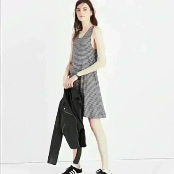 𝅺MADEWELL Highpoint Tank Striped Dress Gray XXS - Picture 1 of 10